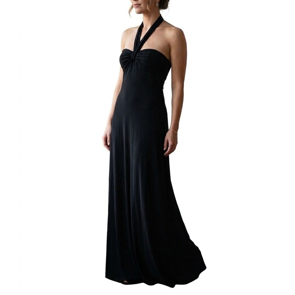 Laundry by Shelli Segal Maxi Dress Women 6 Maxi Black Formal Evening Minimalist